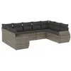 Image de vidaXL Salon de jardin 9 pcs avec coussins gris résine tressée