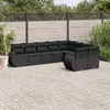 Image de vidaXL Salon de jardin 9 pcs avec coussins noir résine tressée