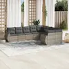 Image de vidaXL Salon de jardin 9 pcs avec coussins gris clair résine tressée