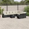 Image de vidaXL Salon de jardin 10 pcs avec coussins noir résine tressée