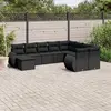 Image de vidaXL Salon de jardin 10 pcs avec coussins noir résine tressée