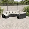 Image de vidaXL Salon de jardin 10 pcs avec coussins noir résine tressée