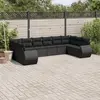 Image de vidaXL Salon de jardin 10 pcs avec coussins noir résine tressée