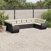 Image de vidaXL Salon de jardin 10 pcs avec coussins noir résine tressée