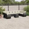 Image de vidaXL Salon de jardin 11 pcs avec coussins noir résine tressée