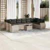 Image de vidaXL Salon de jardin 11 pcs avec coussins gris clair résine tressée