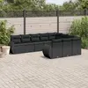 Image de vidaXL Salon de jardin 10 pcs avec coussins noir résine tressée