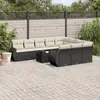 Image de vidaXL Salon de jardin 11 pcs avec coussins noir résine tressée