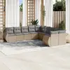 Image de vidaXL Salon de jardin avec coussins 10 pcs beige résine tressée
