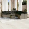Image de vidaXL Salon de jardin 11 pcs avec coussins gris clair résine tressée