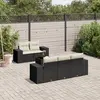 Image de vidaXL Salon de jardin 6 pcs avec coussins noir résine tressée