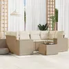 Image de vidaXL Salon de jardin avec coussins 7 pcs beige résine tressée