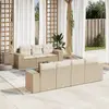 Image de vidaXL Salon de jardin avec coussins 8 pcs beige résine tressée