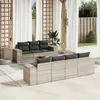 Image de vidaXL Salon de jardin 8 pcs avec coussins gris clair résine tressée