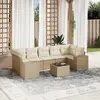 Image de vidaXL Salon de jardin avec coussins 8 pcs beige résine tressée