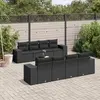 Image de vidaXL Salon de jardin 9 pcs avec coussins noir résine tressée
