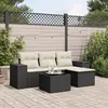 Image de vidaXL Salon de jardin 5 pcs avec coussins noir résine tressée