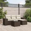 Image de vidaXL Salon de jardin avec coussins 5 pcs marron résine tressée