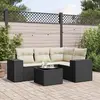 Image de vidaXL Salon de jardin 5 pcs avec coussins noir résine tressée