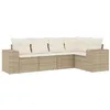 Image de vidaXL Salon de jardin avec coussins 5 pcs beige résine tressée