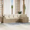 Image de vidaXL Salon de jardin avec coussins 5 pcs beige résine tressée