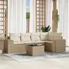Image de vidaXL Salon de jardin avec coussins 6 pcs beige résine tressée