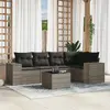 Image de vidaXL Salon de jardin 6 pcs avec coussins gris résine tressée