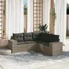 Image de vidaXL Salon de jardin 5 pcs avec coussins gris résine tressée