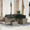 Image de vidaXL Salon de jardin 6 pcs avec coussins gris résine tressée