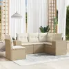 Image de vidaXL Salon de jardin avec coussins 5 pcs beige résine tressée