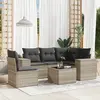 Image de vidaXL Salon de jardin 6 pcs avec coussins gris clair résine tressée