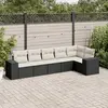 Image de vidaXL Salon de jardin 6 pcs avec coussins noir résine tressée