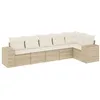 Image de vidaXL Salon de jardin avec coussins 6 pcs beige résine tressée