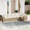 Image de vidaXL Salon de jardin avec coussins 6 pcs beige résine tressée