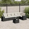 Image de vidaXL Salon de jardin 7 pcs avec coussins noir résine tressée