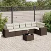 Image de vidaXL Salon de jardin avec coussins 7 pcs marron résine tressée