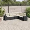 Image de vidaXL Salon de jardin 6 pcs avec coussins noir résine tressée