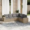 Image de vidaXL Salon de jardin avec coussins 6 pcs beige résine tressée