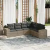 Image de vidaXL Salon de jardin 6 pcs avec coussins gris résine tressée