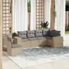 Image de vidaXL Salon de jardin avec coussins 6 pcs beige résine tressée
