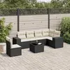 Image de vidaXL Salon de jardin 7 pcs avec coussins noir résine tressée