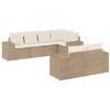 Image de vidaXL Salon de jardin avec coussins 7 pcs beige résine tressée
