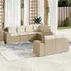 Image de vidaXL Salon de jardin avec coussins 7 pcs beige résine tressée