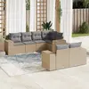 Image de vidaXL Salon de jardin avec coussins 7 pcs beige résine tressée
