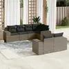 Image de vidaXL Salon de jardin avec coussins 7 pcs gris résine tressée