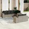 Image de vidaXL Salon de jardin avec coussins 7 pcs gris clair résine tressée