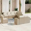 Image de vidaXL Salon de jardin avec coussins 8 pcs beige résine tressée