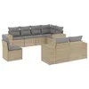 Image de vidaXL Salon de jardin avec coussins 8 pcs beige résine tressée