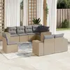 Image de vidaXL Salon de jardin avec coussins 8 pcs beige résine tressée