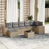 Image de vidaXL Salon de jardin avec coussins 8 pcs beige résine tressée